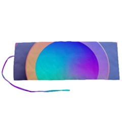 Circle Colorful Rainbow Spectrum Button Gradient Roll Up Canvas Pencil Holder (s) by Maspions