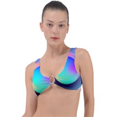 Circle Colorful Rainbow Spectrum Button Gradient Ring Detail Bikini Top