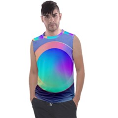 Circle Colorful Rainbow Spectrum Button Gradient Men s Regular Tank Top