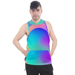 Circle Colorful Rainbow Spectrum Button Gradient Men s Sleeveless Hoodie by Maspions