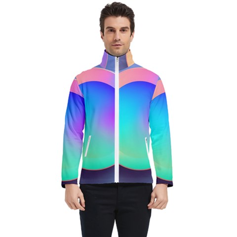 Circle Colorful Rainbow Spectrum Button Gradient Men s Bomber Jacket by Maspions