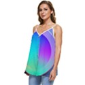 Circle Colorful Rainbow Spectrum Button Gradient Casual Spaghetti Strap Chiffon Top View2