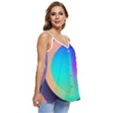 Circle Colorful Rainbow Spectrum Button Gradient Casual Spaghetti Strap Chiffon Top View3