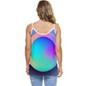 Circle Colorful Rainbow Spectrum Button Gradient Casual Spaghetti Strap Chiffon Top View4