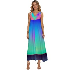 Circle Colorful Rainbow Spectrum Button Gradient V-neck Sleeveless Loose Fit Overalls by Maspions