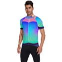 Circle Colorful Rainbow Spectrum Button Gradient Men s Short Sleeve Cycling Jersey View2