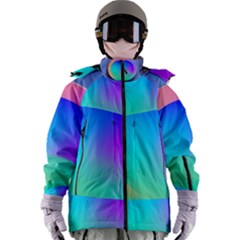 Circle Colorful Rainbow Spectrum Button Gradient Women s Zip Ski And Snowboard Waterproof Breathable Jacket