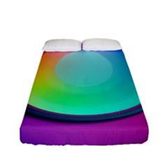 Circle Colorful Rainbow Spectrum Button Gradient Psychedelic Art Fitted Sheet (full/ Double Size) by Maspions