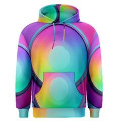 Circle Colorful Rainbow Spectrum Button Gradient Psychedelic Art Men s Core Hoodie by Maspions