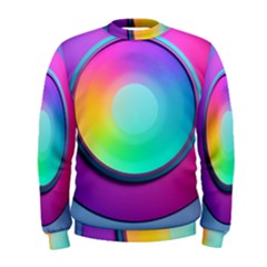 Circle Colorful Rainbow Spectrum Button Gradient Psychedelic Art Men s Sweatshirt