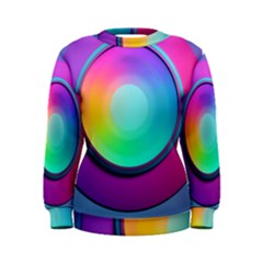 Circle Colorful Rainbow Spectrum Button Gradient Psychedelic Art Women s Sweatshirt by Maspions