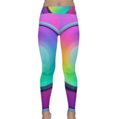 Circle Colorful Rainbow Spectrum Button Gradient Psychedelic Art Classic Yoga Leggings