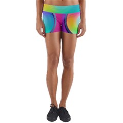 Circle Colorful Rainbow Spectrum Button Gradient Psychedelic Art Yoga Shorts