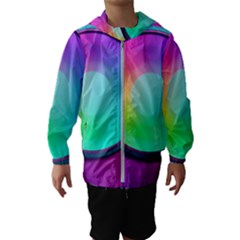 Circle Colorful Rainbow Spectrum Button Gradient Psychedelic Art Kids  Hooded Windbreaker