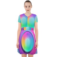 Circle Colorful Rainbow Spectrum Button Gradient Psychedelic Art Adorable In Chiffon Dress by Maspions