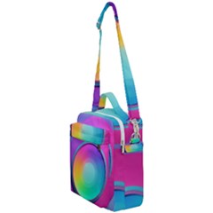 Circle Colorful Rainbow Spectrum Button Gradient Psychedelic Art Crossbody Day Bag