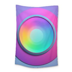 Circle Colorful Rainbow Spectrum Button Gradient Psychedelic Art Small Tapestry