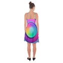 Circle Colorful Rainbow Spectrum Button Gradient Psychedelic Art Ruffle Detail Chiffon Dress View2