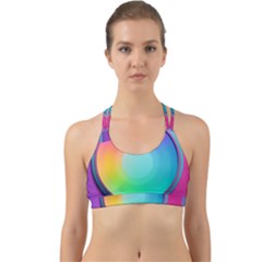 Circle Colorful Rainbow Spectrum Button Gradient Psychedelic Art Back Web Sports Bra by Maspions