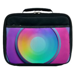 Circle Colorful Rainbow Spectrum Button Gradient Psychedelic Art Lunch Bag by Maspions