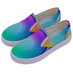 Circle Colorful Rainbow Spectrum Button Gradient Psychedelic Art Kids  Canvas Slip Ons