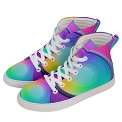 Circle Colorful Rainbow Spectrum Button Gradient Psychedelic Art Women s Hi-top Skate Sneakers