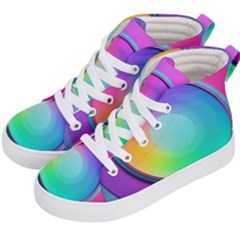 Circle Colorful Rainbow Spectrum Button Gradient Psychedelic Art Kids  Hi-top Skate Sneakers by Maspions