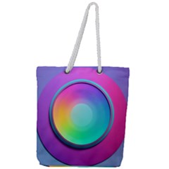 Circle Colorful Rainbow Spectrum Button Gradient Psychedelic Art Full Print Rope Handle Tote (large)