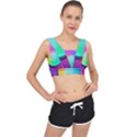 Circle Colorful Rainbow Spectrum Button Gradient Psychedelic Art V-Back Sports Bra View1