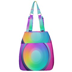 Circle Colorful Rainbow Spectrum Button Gradient Psychedelic Art Center Zip Backpack