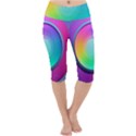 Circle Colorful Rainbow Spectrum Button Gradient Psychedelic Art Lightweight Velour Cropped Yoga Leggings View1