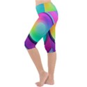 Circle Colorful Rainbow Spectrum Button Gradient Psychedelic Art Lightweight Velour Cropped Yoga Leggings View2