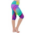 Circle Colorful Rainbow Spectrum Button Gradient Psychedelic Art Lightweight Velour Cropped Yoga Leggings View3