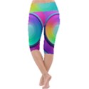 Circle Colorful Rainbow Spectrum Button Gradient Psychedelic Art Lightweight Velour Cropped Yoga Leggings View4