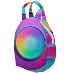 Circle Colorful Rainbow Spectrum Button Gradient Psychedelic Art Travel Backpack