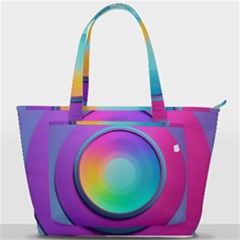 Circle Colorful Rainbow Spectrum Button Gradient Psychedelic Art Back Pocket Shoulder Bag 