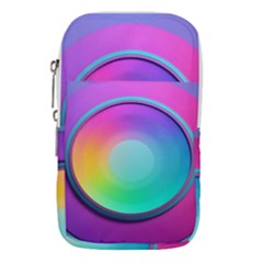 Circle Colorful Rainbow Spectrum Button Gradient Psychedelic Art Waist Pouch (large)