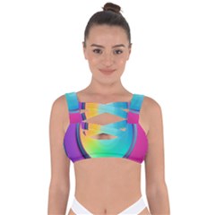 Circle Colorful Rainbow Spectrum Button Gradient Psychedelic Art Bandaged Up Bikini Top