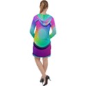 Circle Colorful Rainbow Spectrum Button Gradient Psychedelic Art Long Sleeve Hoodie Dress View2