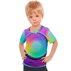 Circle Colorful Rainbow Spectrum Button Gradient Psychedelic Art Kids  Sports T-shirt