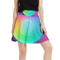 Circle Colorful Rainbow Spectrum Button Gradient Psychedelic Art Waistband Skirt