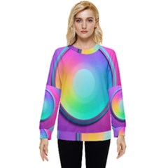 Circle Colorful Rainbow Spectrum Button Gradient Psychedelic Art Hidden Pocket Sweatshirt by Maspions