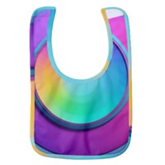 Circle Colorful Rainbow Spectrum Button Gradient Psychedelic Art Baby Bib by Maspions