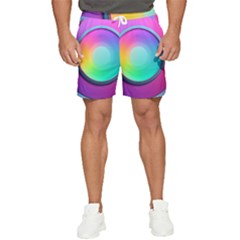 Circle Colorful Rainbow Spectrum Button Gradient Psychedelic Art Men s Runner Shorts