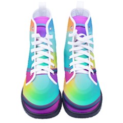 Circle Colorful Rainbow Spectrum Button Gradient Psychedelic Art Women s High-top Canvas Sneakers