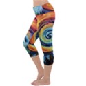 Cosmic Rainbow Quilt Artistic Swirl Spiral Forest Silhouette Fantasy Capri Yoga Leggings View2