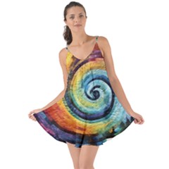 Cosmic Rainbow Quilt Artistic Swirl Spiral Forest Silhouette Fantasy Love The Sun Cover Up