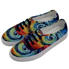 Cosmic Rainbow Quilt Artistic Swirl Spiral Forest Silhouette Fantasy Men s Classic Low Top Sneakers