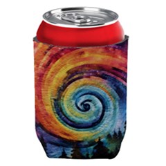 Cosmic Rainbow Quilt Artistic Swirl Spiral Forest Silhouette Fantasy Can Holder by Maspions