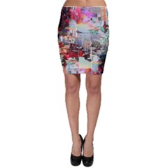 Digital Computer Technology Office Information Modern Media Web Connection Art Creatively Colorful C Bodycon Skirt